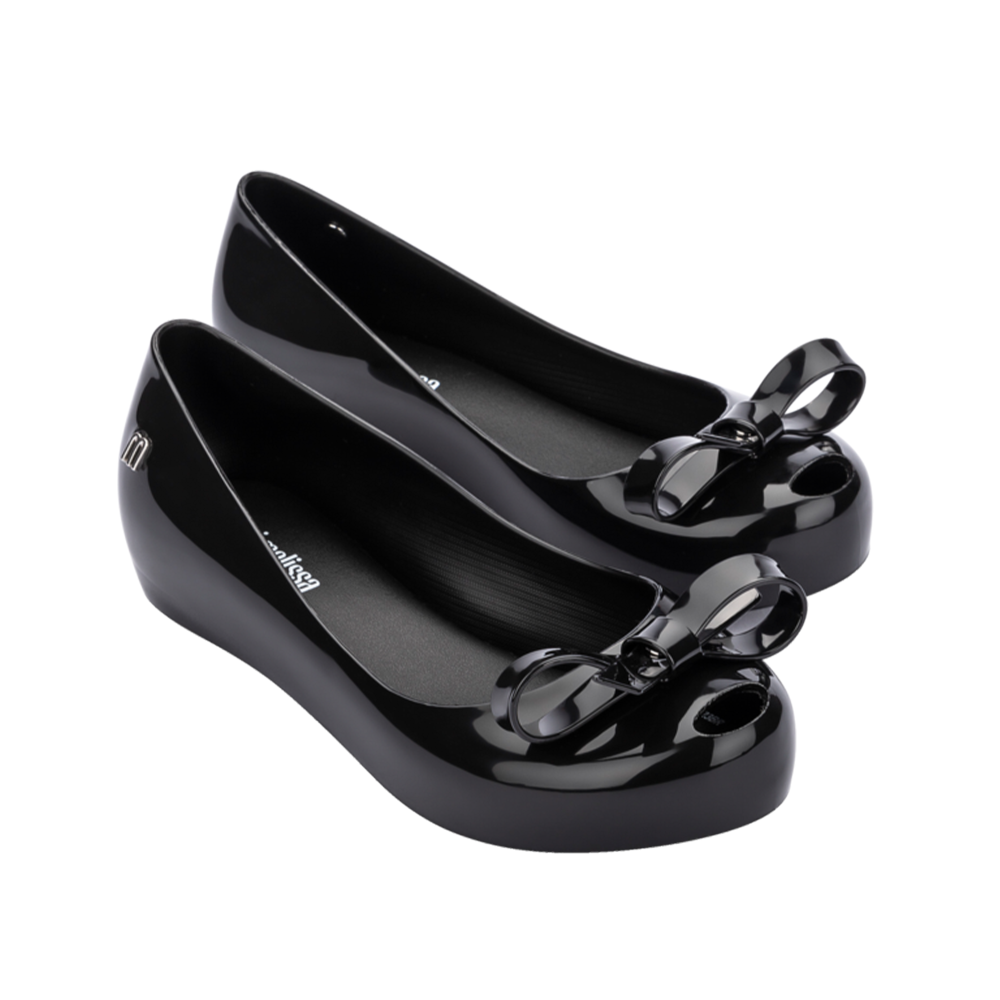 Mini melissa black bow shoes on sale